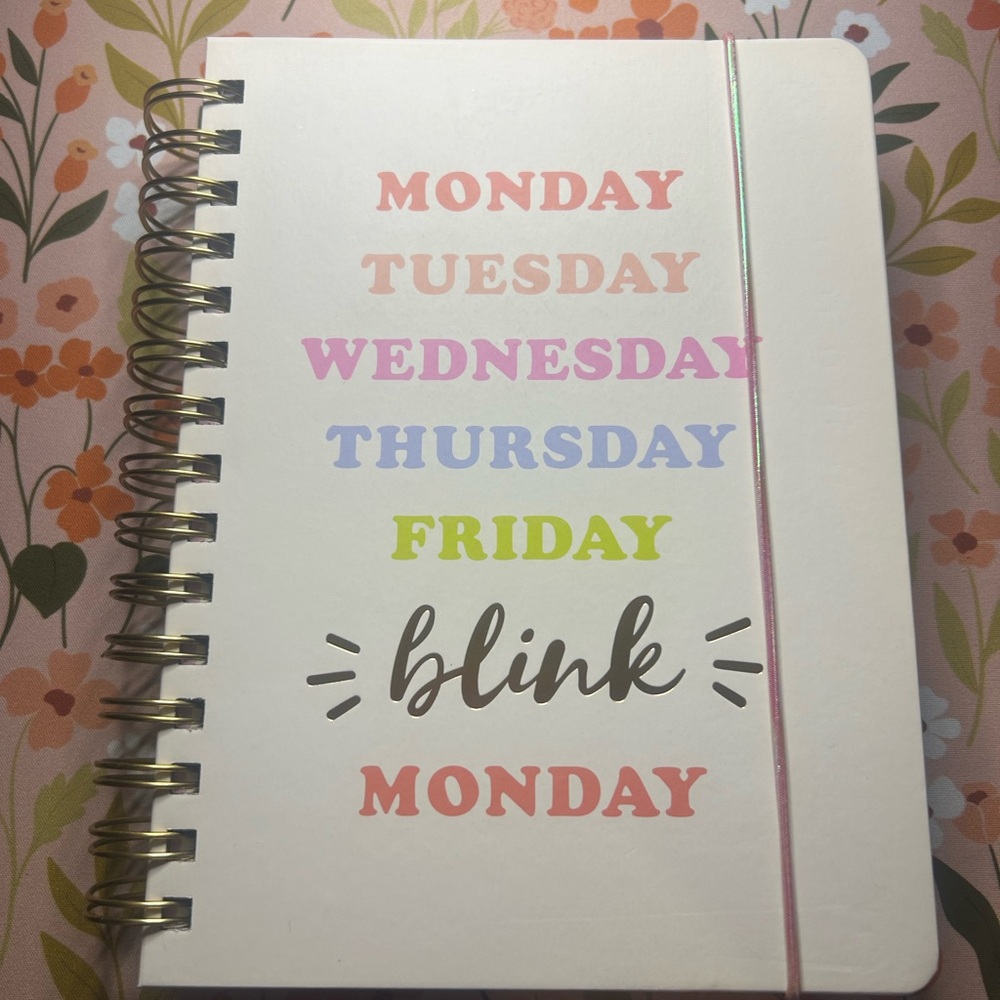 Think Ink Days of the week Spiral Daily Journaling Notebook OS NWT